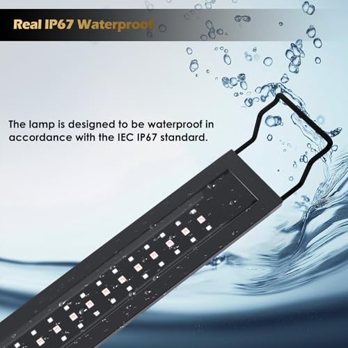 GLOWRIUM LED Aquarium Light with Remote, Full Spectrum Fish Tank Light with Auto Timer, IP67 Waterproof Freshwater Planted Tank Light, Dimmable RGB+W+Moon LEDs with High Performance (30-35inch) by GLOWRIUM - Image 6