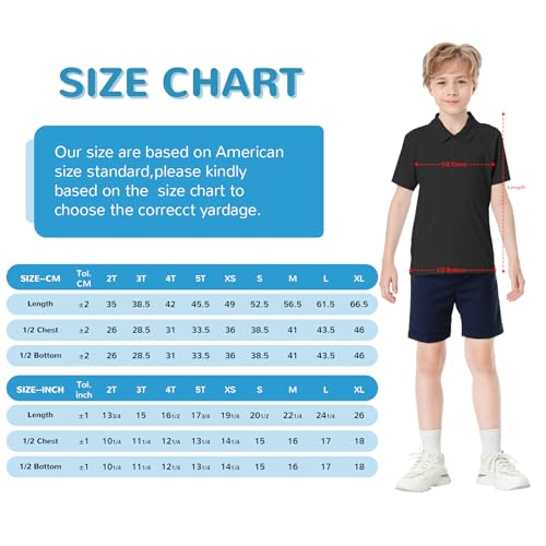 Image of Dreammonkey Toddler to Youth Stain Resistant Polo Shirts Kids Collared Golf T-Shirt School Uniform for Boys and Girls
