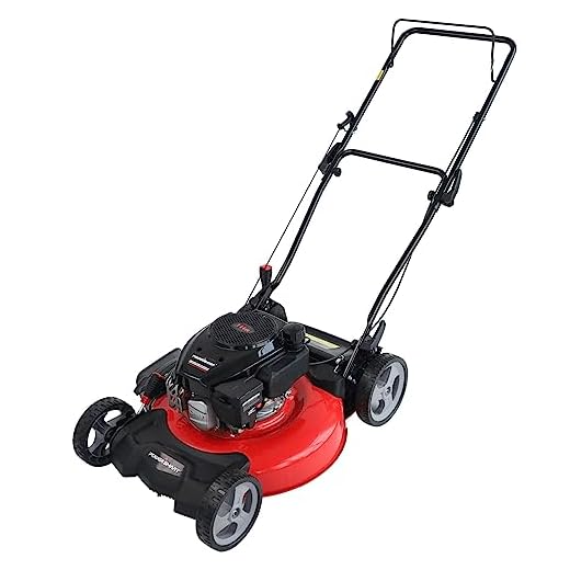 PowerSmart Lawn Mower, 21-inch & 170CC, Gas Powered Push Lawn Mower with 4-Stroke Engine, 2-in-1 Gas Mower in Color Red/Black, 5 Adjustable Heights (1.18''-3.0''), DB2321CR