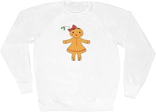 Azeeda Large 'Gingerbread Girl With Misteltoe' Adult Sweatshirt/Sweater/Jumper (SW00117479)