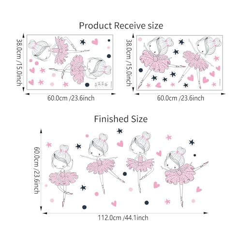 4 Vinilos Decorativos Bailarinas Para Pared Habitación Niñas miniatura 7