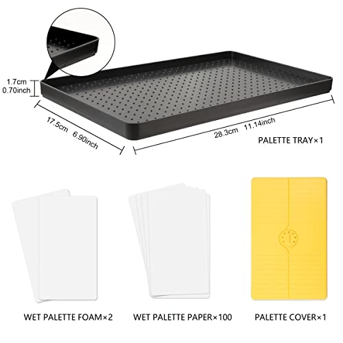 Jucoci Wet Palette 11.2×6.9 Inches Paint Palette For Acrylic Paints Miniatures Pigment Palette Model Paint (Yellow) #TOP1