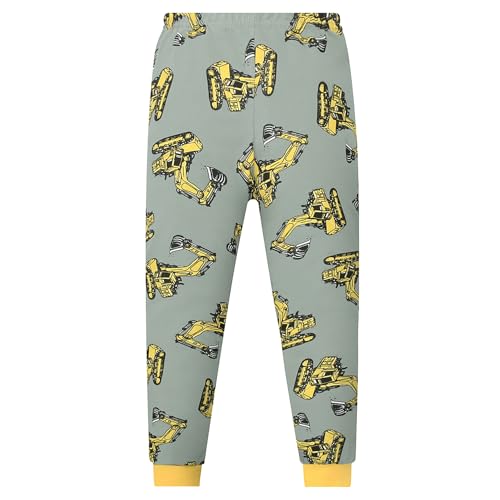 MIXIDON Jungen Schlafanzug mit Dinosaurier und Traktor Motiven