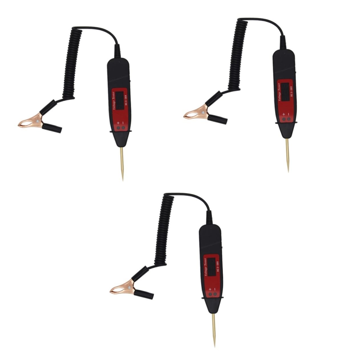 3pcs Digital LCD Circuit Tester Extended Wire for Accurate Voltage Testing Lightweight Vehicle Electrical Diagnostic Tool for Electricians and Homeowners