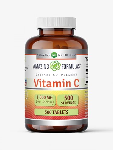 Amazing Formulas Vitamin C Supplement | 1000 Mg Per Serving | Tablets | Non-GMO | Gluten-Free | Made in USA (Pack of 1, 500 Count)
