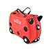 Trunki Valise Enfant à Roulette à Chevaucher et Bagage Cabine - Harley la Coccinelle (Rouge)