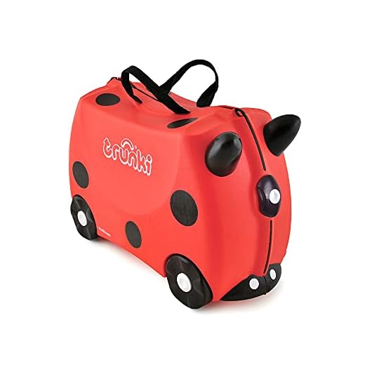 Trunki Maleta correpasillos y equipaje de mano infantil: Mariquita Harley (Rojo)