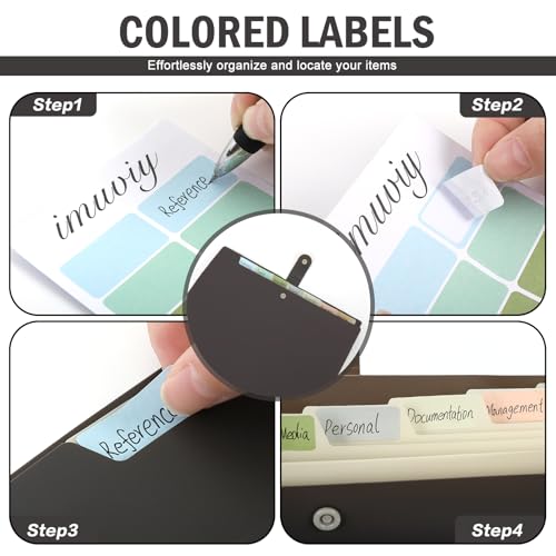 Expanding Organizer File Folder, Letter Size Expandable 8 Pockets Expanding Organizer Accordion File Folders with Labels A4 Paper Document Organizer for Home School Office Supplies - Thumbnail 5