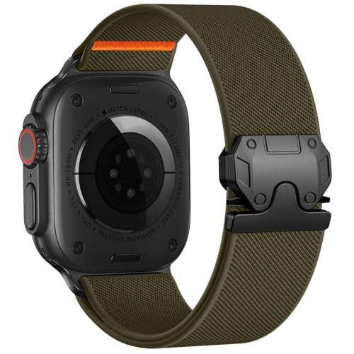 Stretchy Nylon Bands Compatible with Apple Watch Ultra 2 Band 49mm 46mm 45mm 44mm 42mm (Series 1 2 3) Men, Adjustable Soft Replacement Wristband Accessories for iWatch Series 11 10 9 8 7 6 5 4 SE