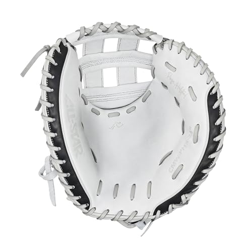 All-Star PHX Fastpitch Catching Mitt, Right Hand Throw, WH/BK, 33"