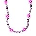 FlashingBlinkyLights Pink, Purple & Silver LED Light Up Beads Necklace