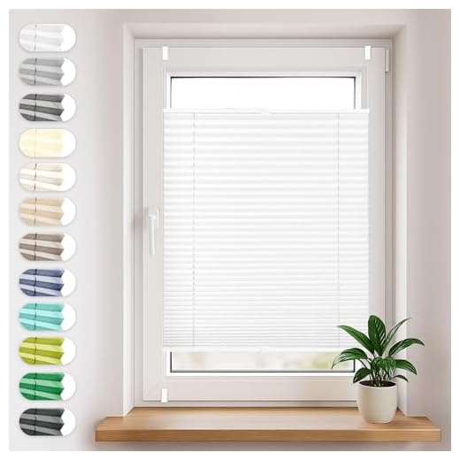 Sonello Plissee Klemmfix ohne Bohren 65cm x 200cm Weiß Faltrollo Plisseerollo Jalousie für Tür & Fenster Blickdicht Sichtschutz Sonnenschutz Fertifplissee Rollo