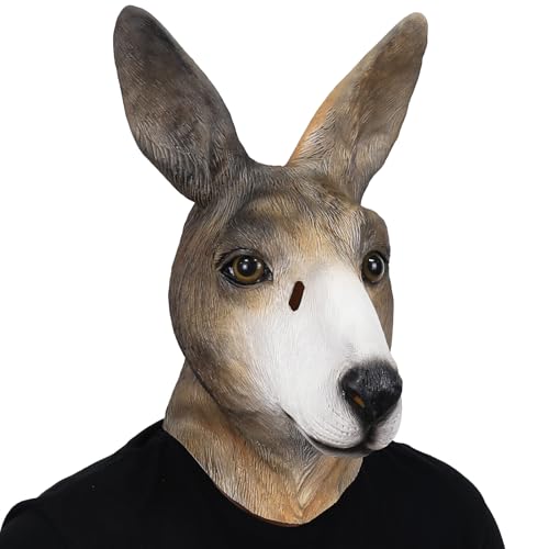 CrDoJu Halloween Kangaroo Head Mask Kangaroo Costume Animal Full Head Mask for Carnival Costume Party Prop by CrDoJu - Used condition - US$14.25