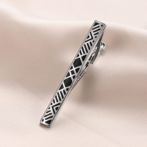 4 قطع من مشابك ربطة العنق للرجال من ويناميليري، مجموعة من مشابك ربطة العنق بتصميم عادي لحفلات الزفاف والعمل مع صندوق هدايا فاخر