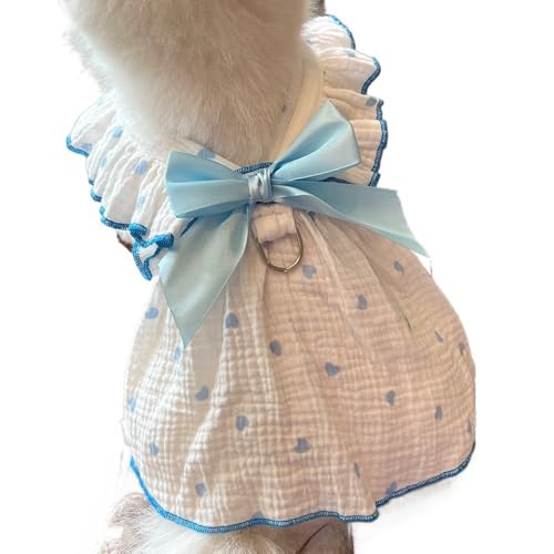 TIKHJ ペットドレス、犬、猫、テディ、ビション、ポメラニアン、犬服、ペット用品 (ブルー,L)