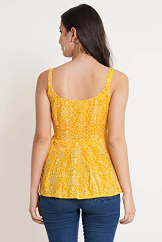 Image of COTLAND Fashions Jaipuri Cotton Printed Strappy Top for Women