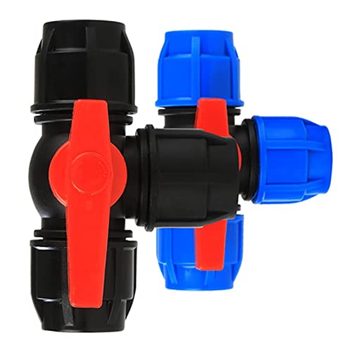 Robinet à bille en plastique 3 voies avec connexion rapide étanche PE