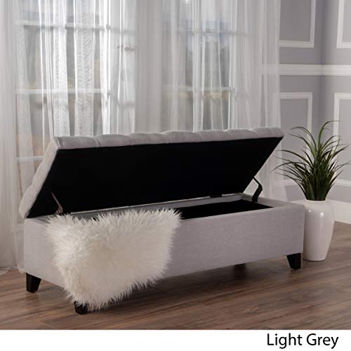 Christopher Knight Home Ottilie Fabric Storage Ottoman, Light Grey 17.50”D x 51.25”W x 17.43”H by Christopher Knight Home - Image 3