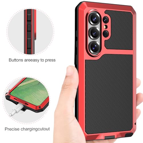Coque robuste Galaxy S26 Ultra métal rouge bouclier antichoc