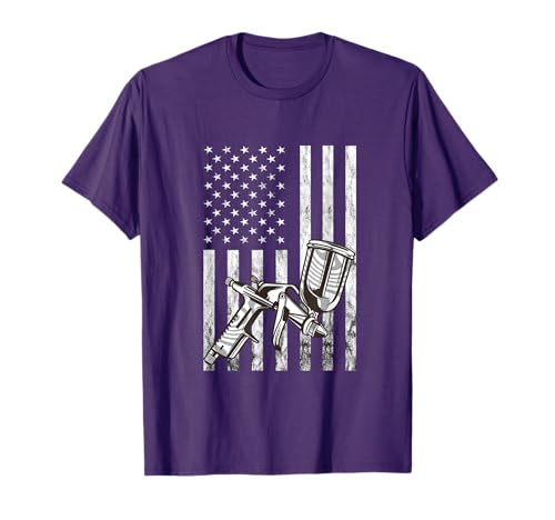 Auto Body Painter America Spray Paint Autobody Technician T-Shirt
