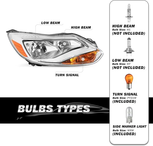 SOCKIR 2012–2014 Ford Focus Headlights | OEM Halogen Replacement - Image 3
