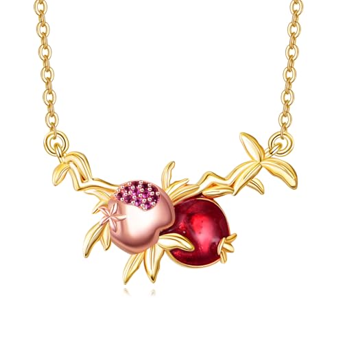 Cadeau d'anniversaire : collier grenade VONALA argent 925 et zircon