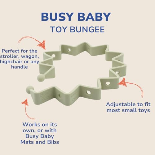 Image of Busy Baby Toy Bungee - Dishwasher Safe Toy Strap - 100% Food-Grade Silicone (Tan)