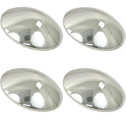 Chrome Smoothie Hub Cap Set of 4 Compatible with Volkswagen 4‑Lug 4x130 Bug, Bus, GHIA