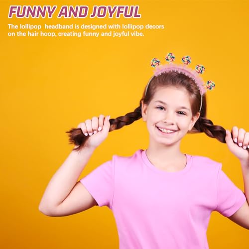 Image of 1Pcs Lollipop Headband Lollipop Headdress Candy Headband Candy Cartoon Food Princess Hair Accessories for Girls Women