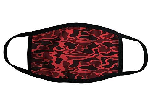 Preisvergleich Produktbild Mundschutz Nano-Technologie Atemschutzmaske Gesichtsmaske Waschbar Behelfsmaske (10 - Rot-Schwarz Muster)