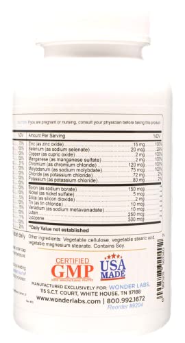 Wonder Labs Multivitamin/Multimineral W/Beta Carotene - 365 Tablets #TOP2