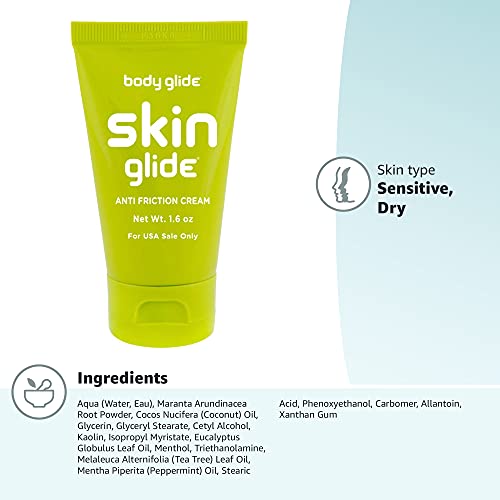 Bodyglide Skin Glide Anti Friction, Anti Chafing Cream Helps Prevent Rubbing Leading To Chafing, Blisters & Irritation. Chafing Cream For Thighs, Feet, Chest, Butt, Groin, Arms, Neck, Waist, And More #TOP7