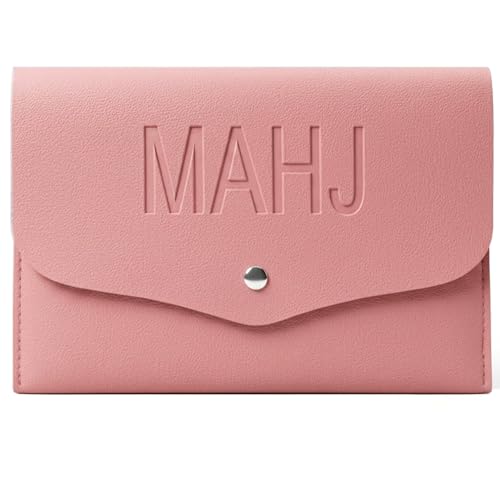 Vodolo Leather Mahjong Card Clutch Holder Pouch for Cards Mahjong Accessories 8x6 Inch Protective Cover Case