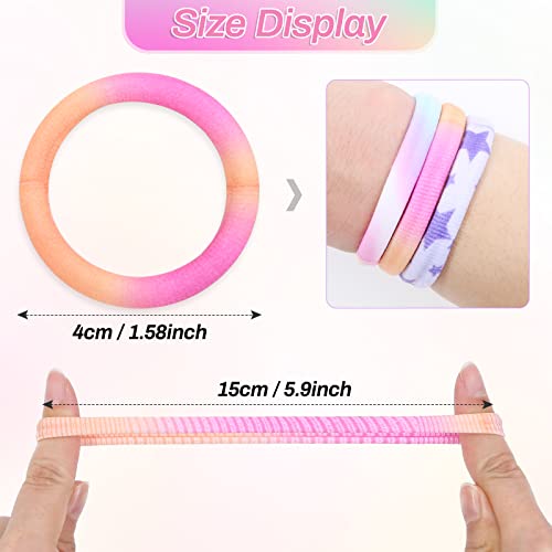 54Pcs Hair Ties For Girls And Women, Nylon Hair Elastics Hair Bands Ponytail Holders Soft Hair Ties No Damage For Girls Thick Straight Curly Hair #TOP3