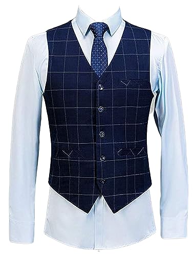 Gilet de costume à carreaux pour hommes style élégant mariage et fête officielle