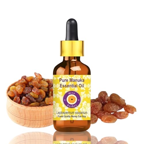 Deve Herbes puro Olio essenziale di Manuka (Leptospermum scoparium) con contagocce di vetro distillato a vapore 5ml (0.16 oz)
