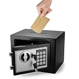 2 Teclas de Anulación de Emergencia: se incluyen dos claves de anulación de emergencia, que hace posible abrir la caja fuerte y acceder a sus objetos de valor, incluso si olvida su contraseña o si las baterías del teclado se agotan