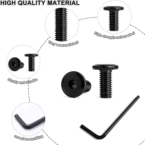50 Stück M4x6 Schrauben，Hochfester Kohlenstoffstahl, Vollgewinde, Bolt, Schwarzes，Mit Innensechskantschlussel