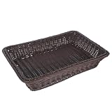 SOESFOUFU Cestino Intrecciato in Plastica Pp per Pane e Snack, Contenitore per Supermercato e Casa, Dimensioni 40x30x8cm, Design Creativo e Funzionale