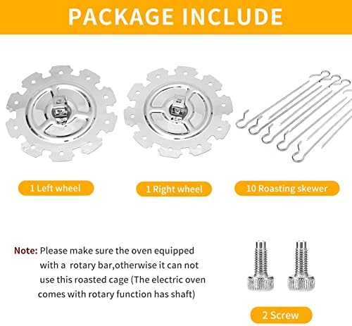 Victop Rotating Kebab Skewers Stainless Steel Roaster Rotisserie Skewers, Needle Cage Oven Kebab Maker Grill Includes 10 Skewers Fits for Most Air Fryer Oven Rotisserie Grill