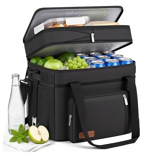 MIYCOO Cooler Bag Double Deck - 60 Can Leakproof Insulated Portable Soft Lunch Cooler, Extra Large Expandable Ice Chest Cooler for Beach, Picnic, Camping, Shopping