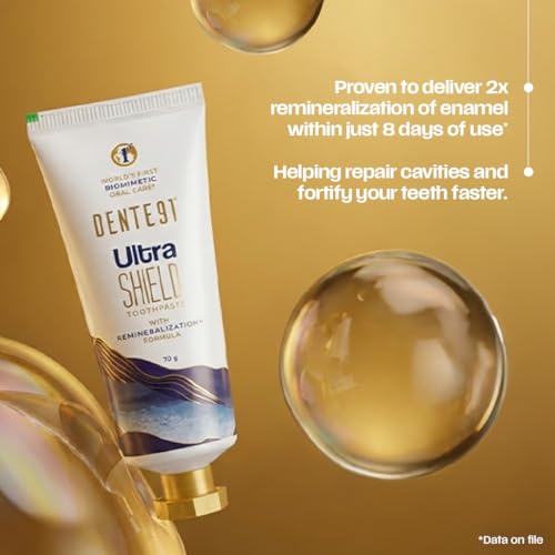 Image of Dente91 Ultra Shield Toothpaste | Nano Hydroxyapatite Toothpaste | Anti Cavity with 2X Remineralization | Sensitive Teeth Care | Pack of 1, 70g