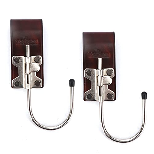 Leather Steel Float Drill J Hook 3" Belt Electrician Tool Holster-Pack of 2