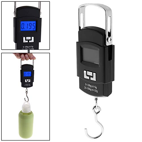 Origlam 110Lb/50Kg Digital Lcd Scale Handheld Luggage Weight Scale, Electronic Balance Digital Scale Travel Balance Postal Fishing Hook Scale, With Temperature Backlight Lcd Display #TOP3