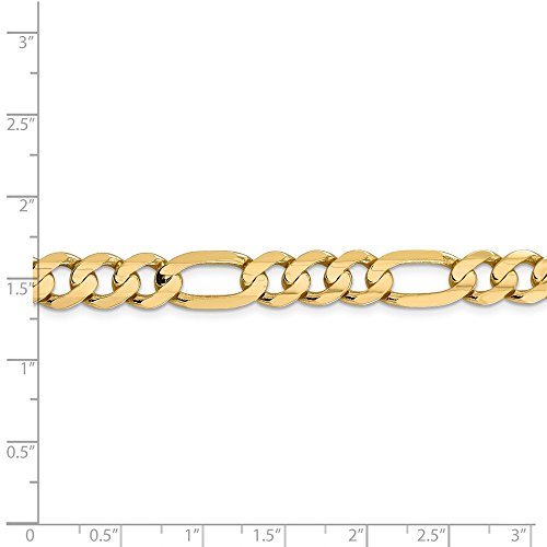 14k Yellow Gold 8.75mm Concave Figaro Cuban Link Chain Necklace 24 Inch Pendant Charm Fine Jewelry For Women Gifts For Her 14k Yellow Gold 8.75mm Concave Figaro Cuban Link Chain Necklace 24 Inch Pendant Charm Fine Jewelry For Women Gifts For Her - Image 8