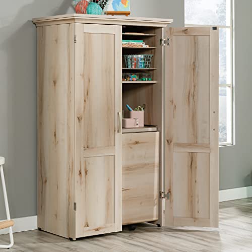Image of Sauder Miscellaneous Storage Craft & Sewing Armoire, Pacific Maple finish