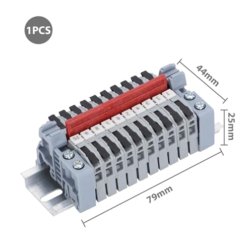 COZERI 10 Stk Reihenklemmen Hutschiene,Durchgangsklemmen, für 0,5-2,5mm² Kabel,für Elektroinstallation, Heimwerkerprojekte und schnelle Verdrahtung