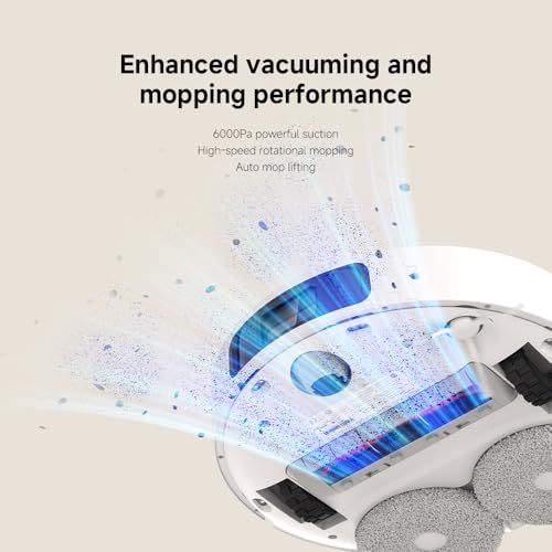 Xiaomi Robot Vacuum X20+ Saugroboter mit Absaugstation und 4L/4L Frisch- & Altwassertank - 2 rotierende, Auto-Trocknung Wischmops, Bis 280m² wischen, 6000Pa Saugkraft, LDS-Navigation, Alle Bodentypen