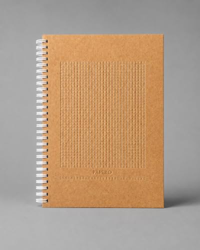 Image of PaperO Professional A4 Square Grid Notebook | 5MM Square Graph Design | 100 GSM Size (8.5 x 11 inches) | Ideal for Architects & Designers | Kraft Cover | 100 Pages | (Millboard Cover Grid Book)