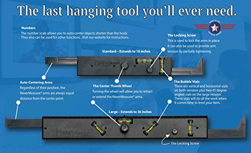 Picture Hanging Tool - The Hanging And Leveling Tool So You Get It Perfect The First Time. (2-Size Bundle Pack) – Use Never Measure Picture Hanging Kit To Easily Hang Pictures, Collages, And Frames! #TOP20
